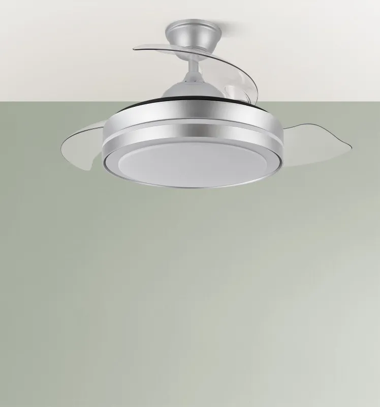 Ventilador Dc Esparta Peque 44w 5182lm Plata 72d 3asp 3000-4000-6000k Remoto+temporizador+memoria