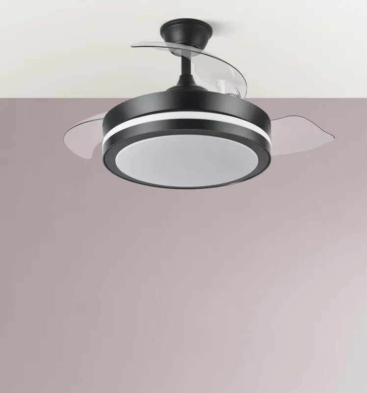 Ventilador Dc Esparta Peque 44w 5182lm Negro 72d 3asp 3000-4000-6000k Remoto+temporizador+memoria