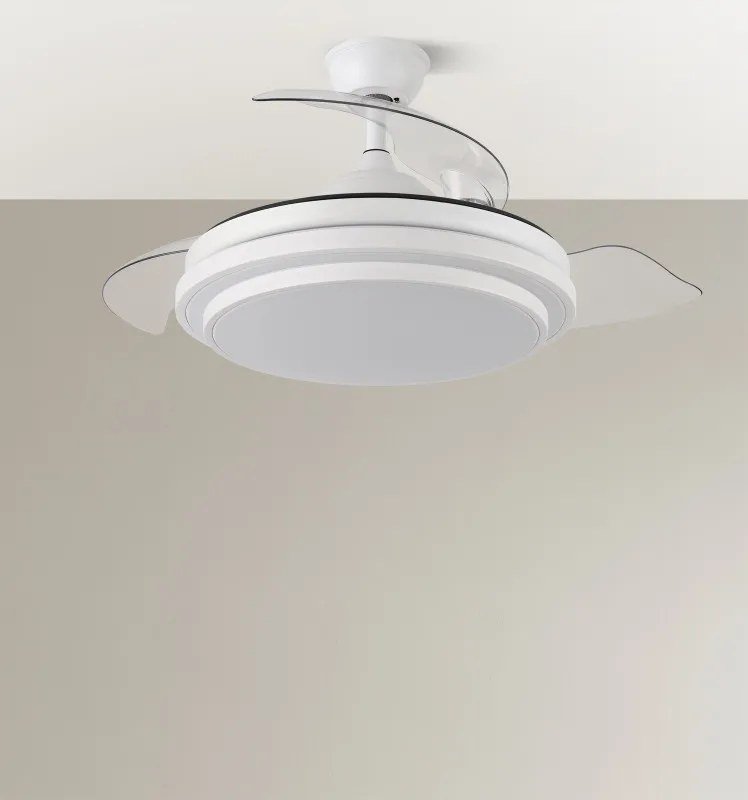 Ventilador Dc Ibe 59w 6980lm Blanco 3 Asp.desp. 107d 3000-4000-6000k Remoto, Reg. intensidad, Memoria Y Temporizador