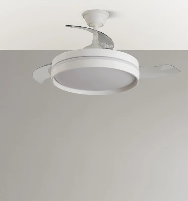 Ventilador Dc Mandarin Blanco 72w 3aspas 108d Reg.intensidad 7200lm 3000-4000-6500k Remoto+memoria+temporizador