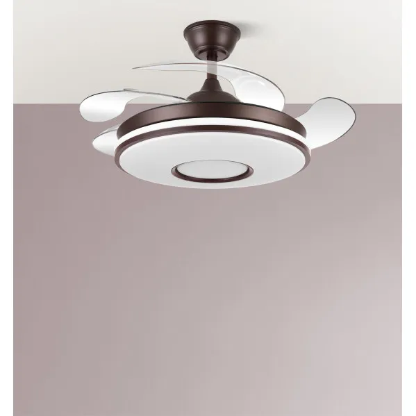 Fan Dc Dani 59w 6980lm Brown 4 Sails desp.106d 3000-4200-6500k Remote, Reg.Intensity, Memory And Timer