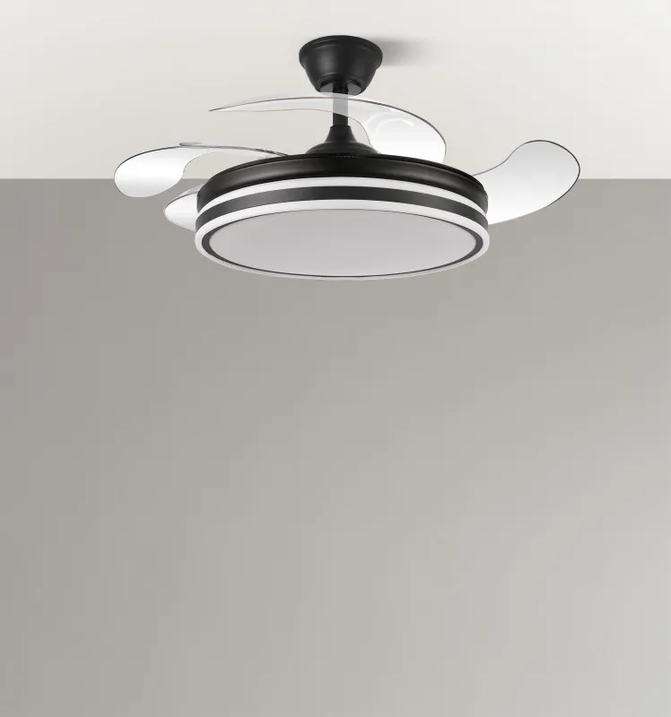 Ventilador Bayomo 72w 6120lm Negro 3 Aspas Desp. 32/47x49/108d.3 Color.motor Dc.remoto