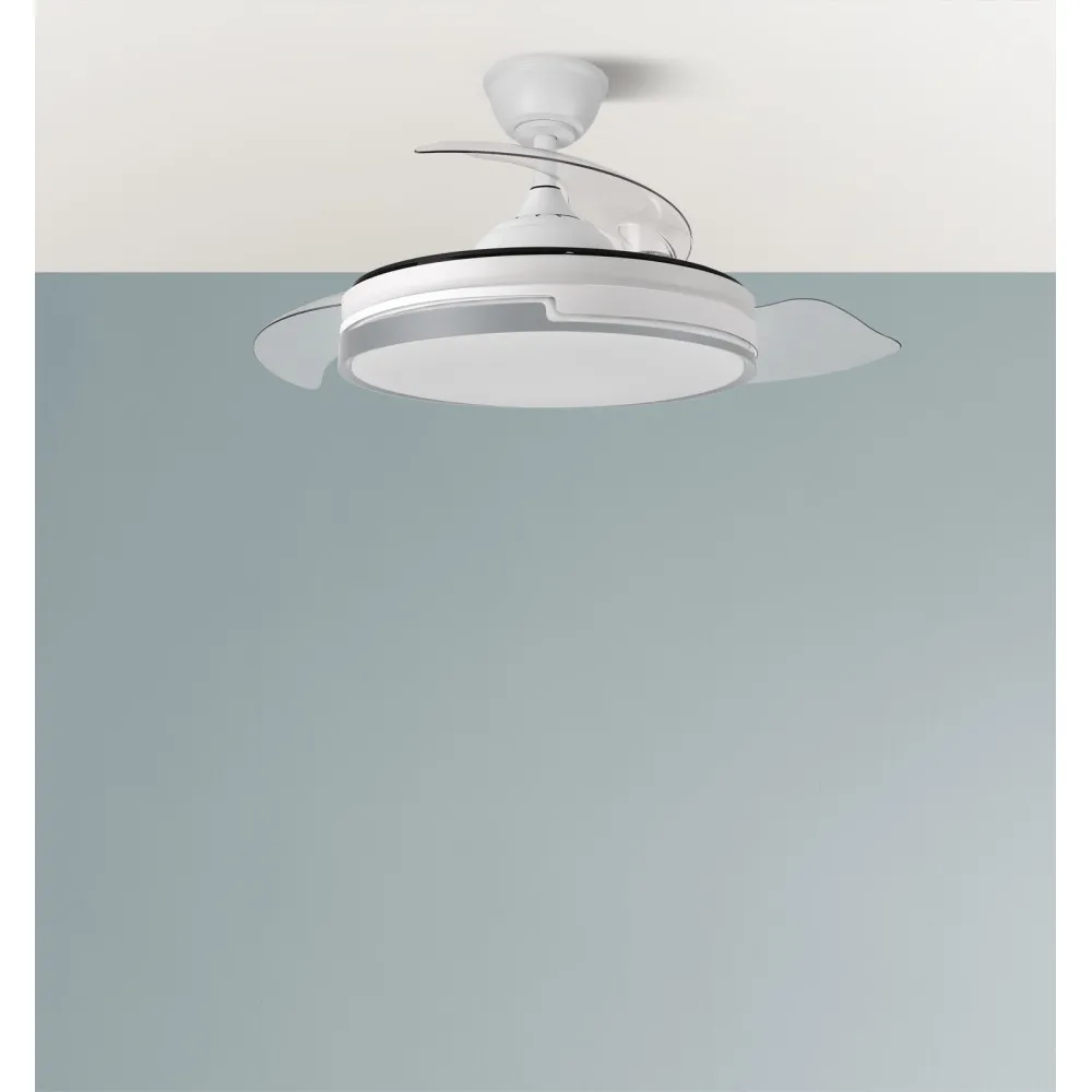 Ventilador Dc Papiro 59w Blan/gris 3asp.107d 6980l 3000-4000-6000k Remot+mem+tempo