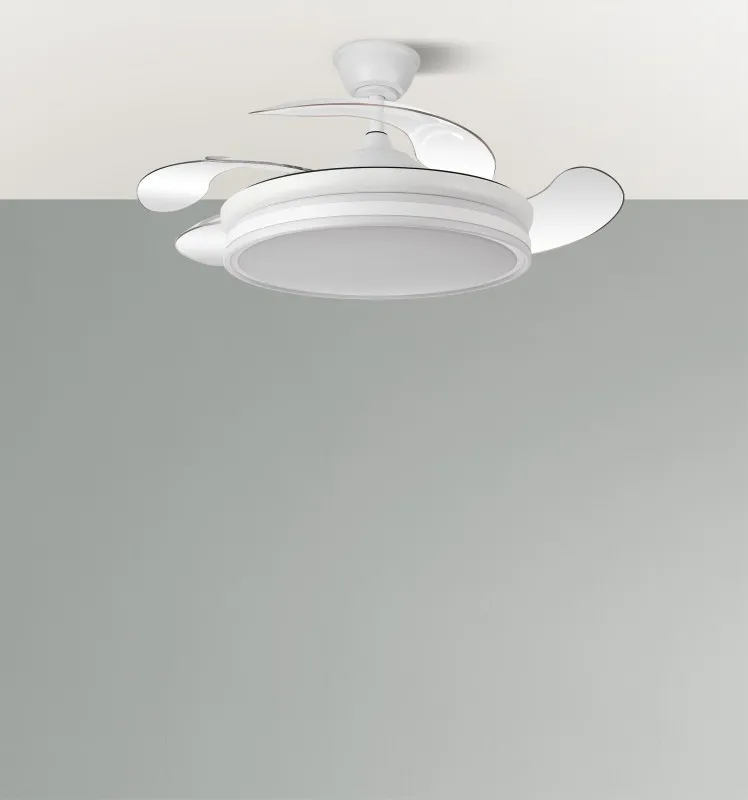 Ventilador Bayomo 59w 6980lm Blanco 4 Aspas Desp. 34,5/42x50/107 D.3 Color. Dc.remoto+Reg.Intensidad