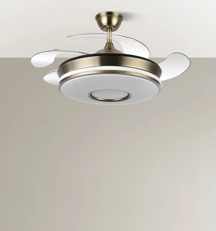 Ventilador Dc Dani 59w 6980lm Cuero 4aspas 6velocidades 91d 3000-4000-6000k Remot+reg.intensidad+memor+temporiz 