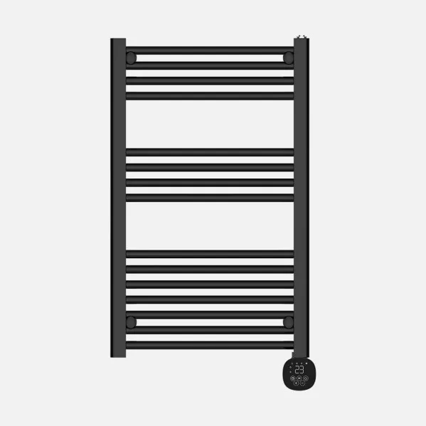 Electric Towel Rail Scuti Black 500w 3 modes Touch Display Anti-ice Timer 89x52x9cm