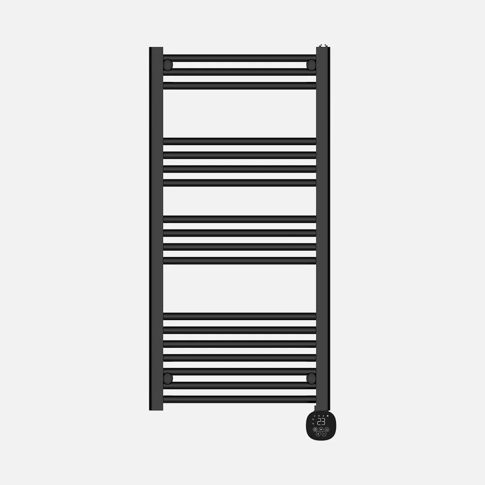 250307009 - Electric Towel Rail Scuti Black 750w 3 modes Touch Display Anti-ice Timer 109x52x9cm