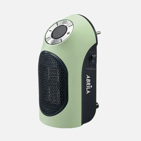 Mini ceramic PTC fan heater Golfo 500w Green/black, dimmable temp., timer, safety cut-out 17,2x8,9x12,8