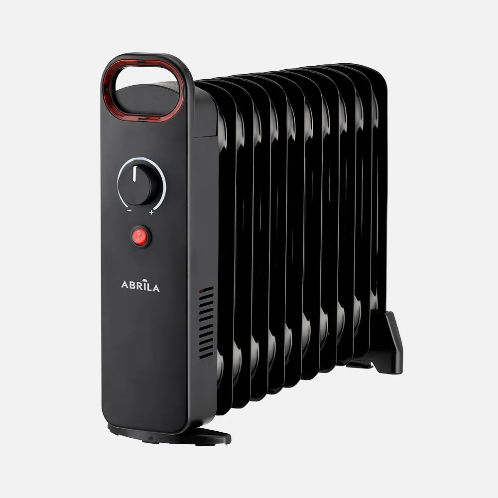 255911009 - Oil Radiator Lapacho 1000w Black Adj.thermostat 11 Elements Safety prot.carry handle 38x46,5x14cm