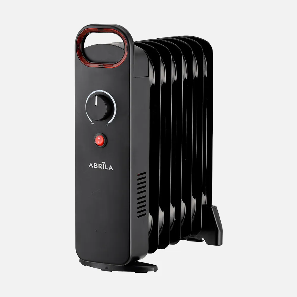 255910809 - Oil radiator Lapacho 800w Black, dimmable thermostat, 7 elements, safety protection, carry handle 38x31,5x14cm