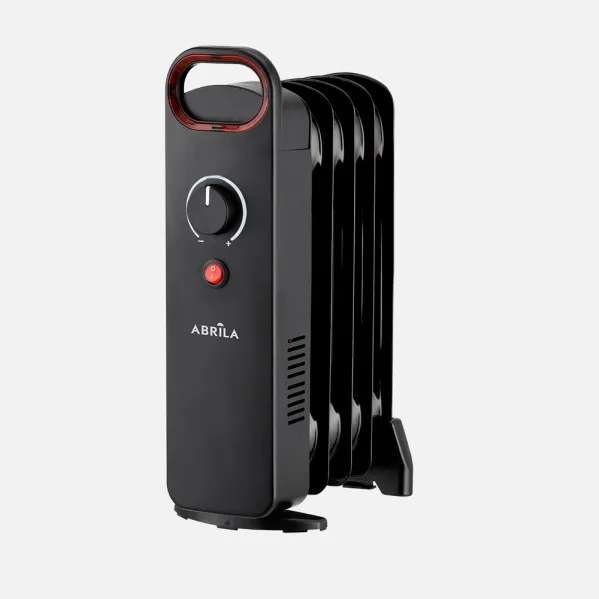 Oil radiator Lapacho 500w Black, dimmable thermostat, 5 elements, safety protection, carry handle 38x24x14cm
