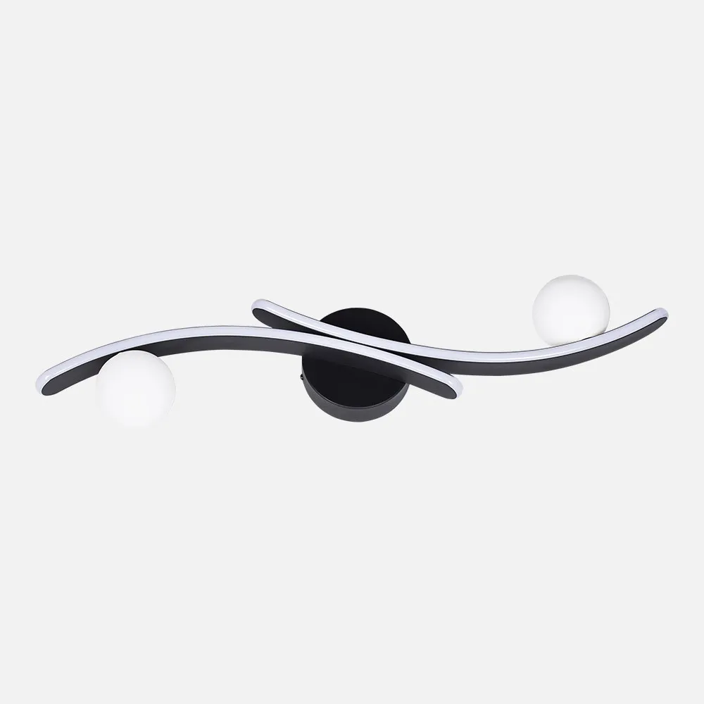 255162009 - Wall light Fermoselle 24w+6w 4000k Black 20,5x70,4x10cm 2550lm