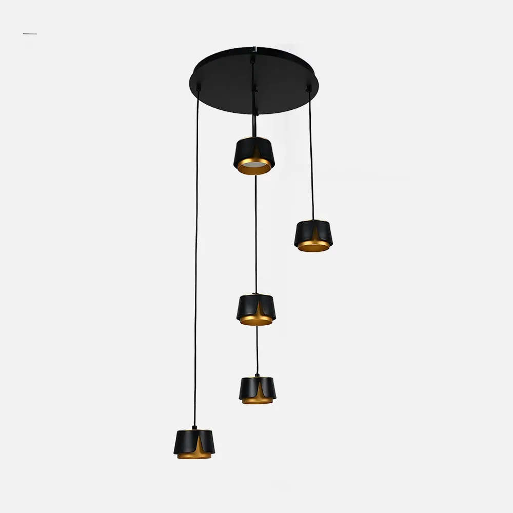 253795016 - Plafon Domenica 5 X Gx53 Negro/oro 45w 4000k 4000lm Bombillas Incluidas Regx38x38cm