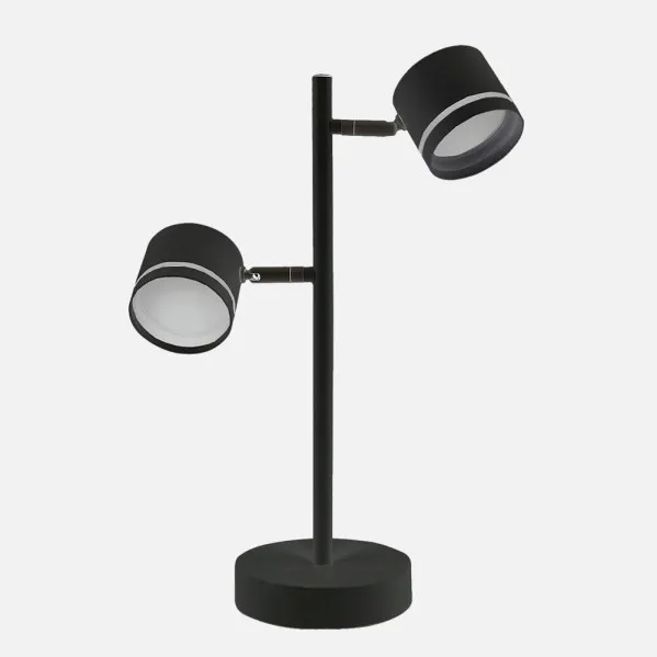 Sobremesa Ortiga 2 X Gx53 Negro 18w 1600lm Orientable Bombillas Incluidas 43,5x30x15cm