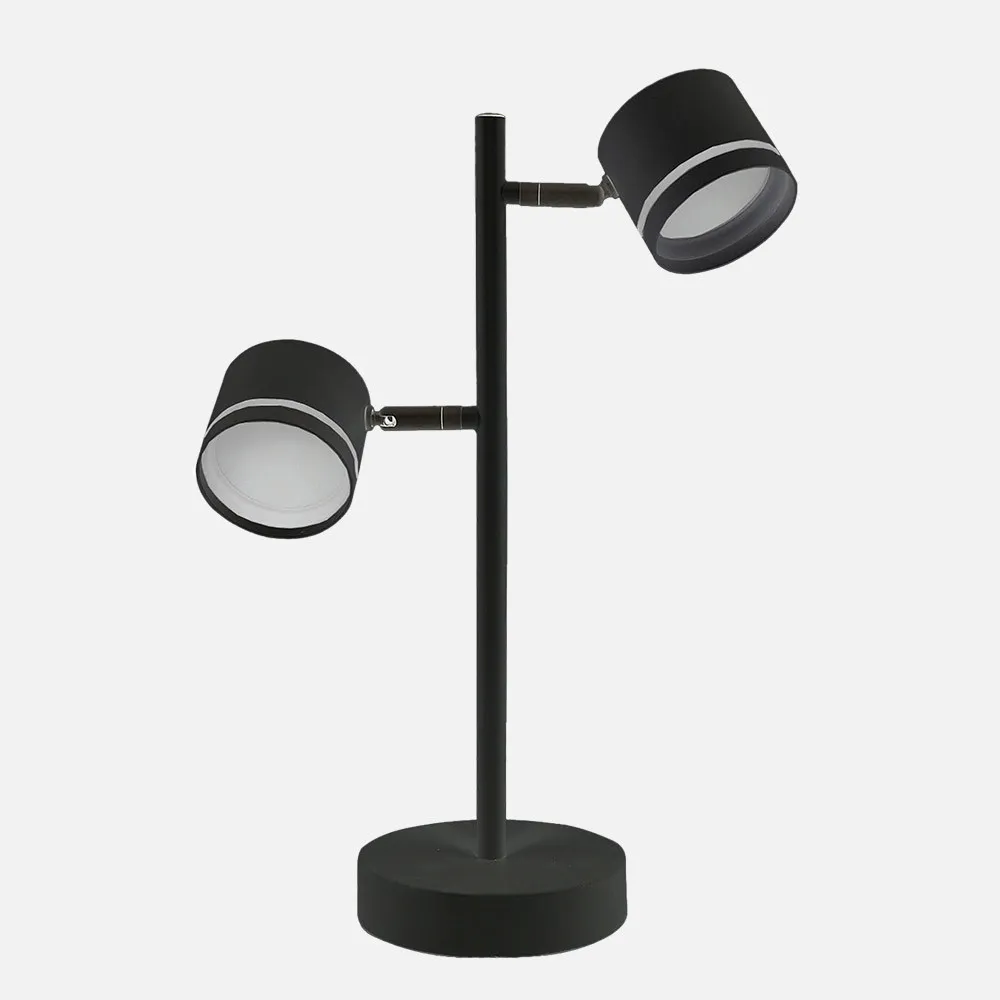 Sobremesa Ortiga 2 X Gx53 Negro 18w 1600lm Orientable Bombillas Incluidas 43,5x30x15cm