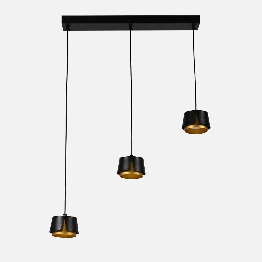 253793016 - Batten light Domenica 3 X Gx53 Black/gold 27w 4000k 2400lm Bulbs Included 100x56x10cm