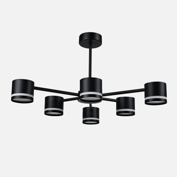 Lampara Ortiga 6 X Gx53 Negra 54w 4800lm Bombillas Incluidas 30x59x56cm