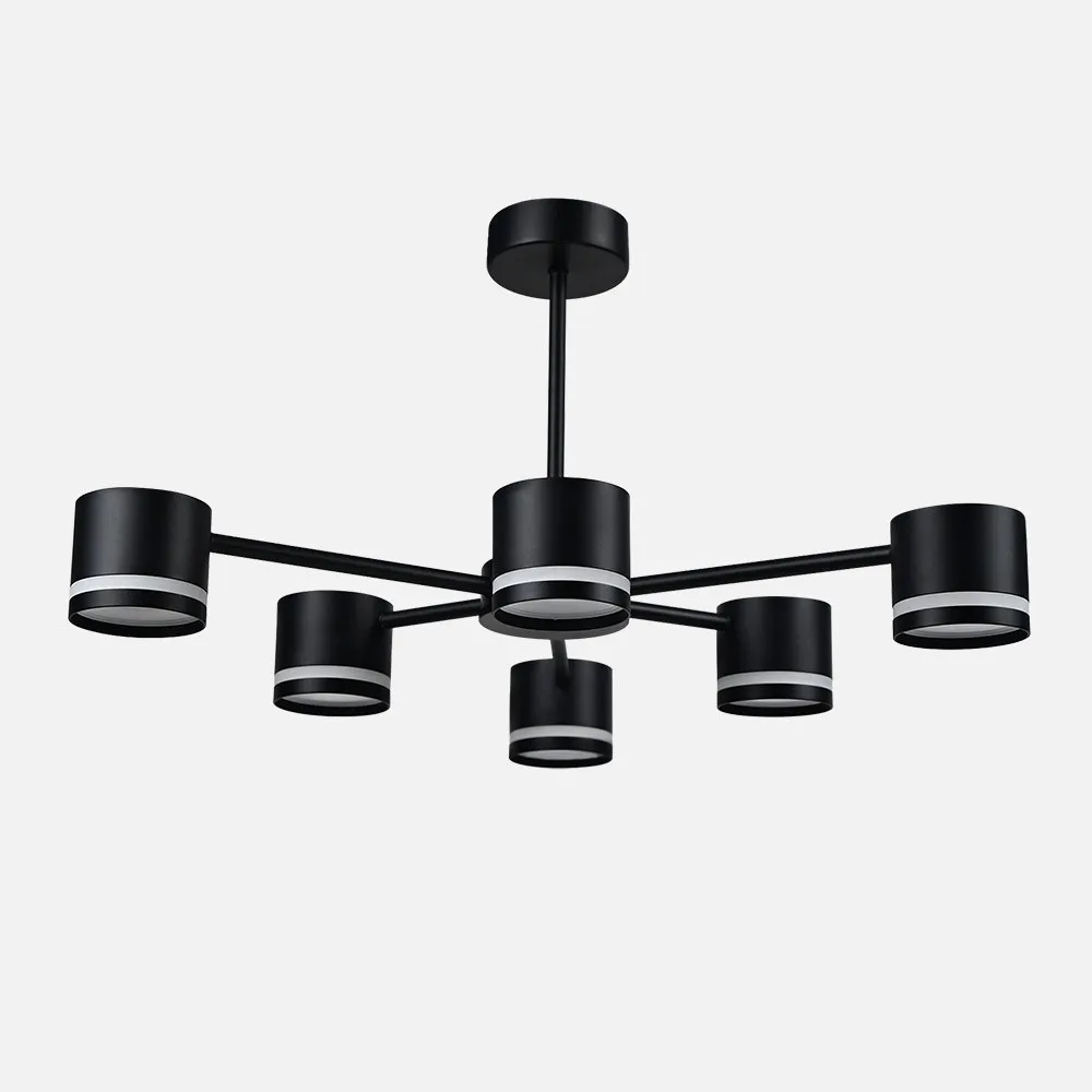 253656009 - Lampara Ortiga 6 X Gx53 Negra 54w 4800lm Bombillas Incluidas 30x59x56cm