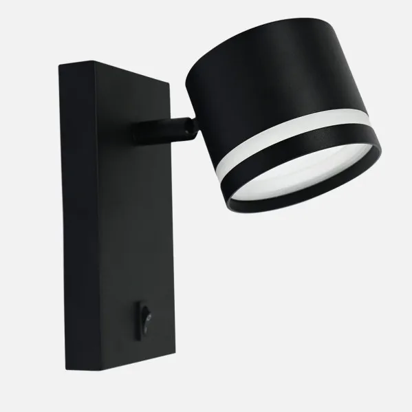 Aplique Ortiga 1 X Gx53 Negro 9w 800lm Orientable  Bombilla Incluida 16x8,3x15,5cm