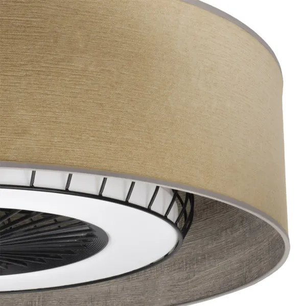 Ventilador DC Tania 72w Madera/madera Gris 5 Aspas 6 Velocidades 3col Remoto,memoria,reg.Intensidad,temporizador 6120lm 70d