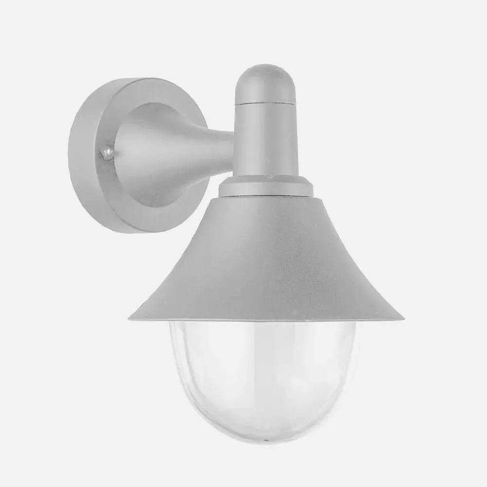 127161028 - Aplique Exterior Mentol 1xe27 Gris Ip44 Policarbonato   25x18,1x23,2 Cm