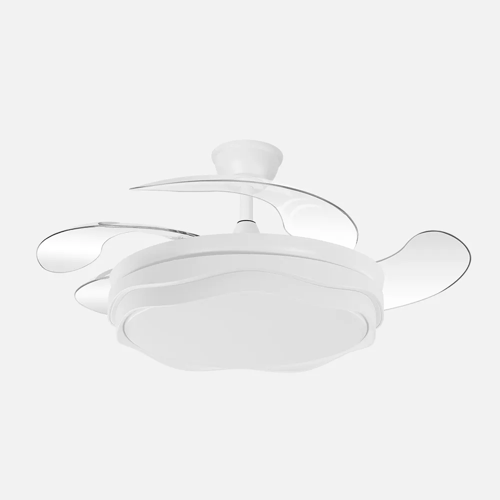 Ventilador Nasim 59w 6980lm Blanco 4 Aspas Desp. 34,5/42x50/107cm 3col.dc.remot+reg.inten