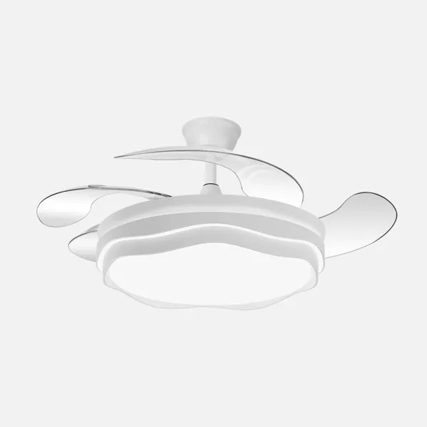 Ventilador Nasim 59w 6980lm Blanco 4 Aspas Desp. 34,5/42x50/107cm 3col.dc.remot+reg.inten