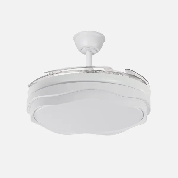 Ventilador Nasim 59w 6980lm Blanco 4 Aspas Desp. 34,5/42x50/107cm 3col.dc.remot+reg.inten