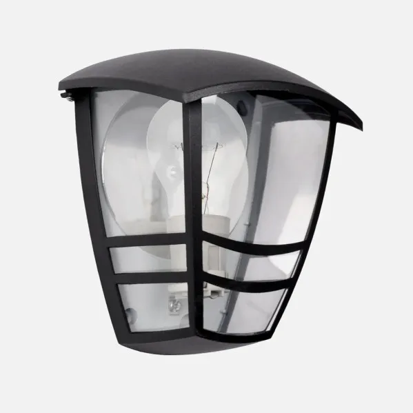 Outdoor Wall Light Aluminium Alnilan 1xe27 Black Ip44 20x17,5x13 Cm W/Reflector