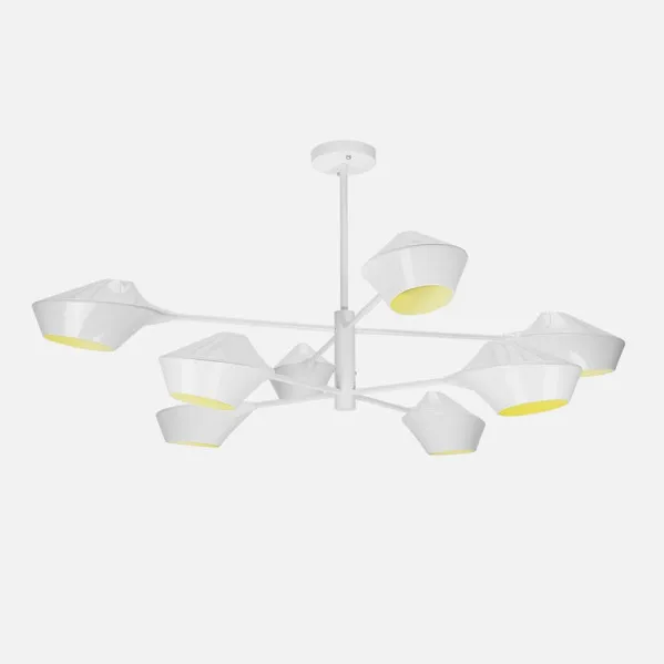 Lâmpada de Pequim 8xe27 Branco 76x113x113 Cm