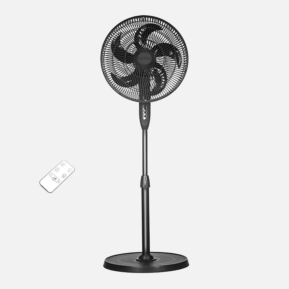 256241009 - Ventilador De Pie Verdel Negro 3vel 50w 5asp Fijo/rotatorio C/remoto Y Temporizador Regx42x42cm