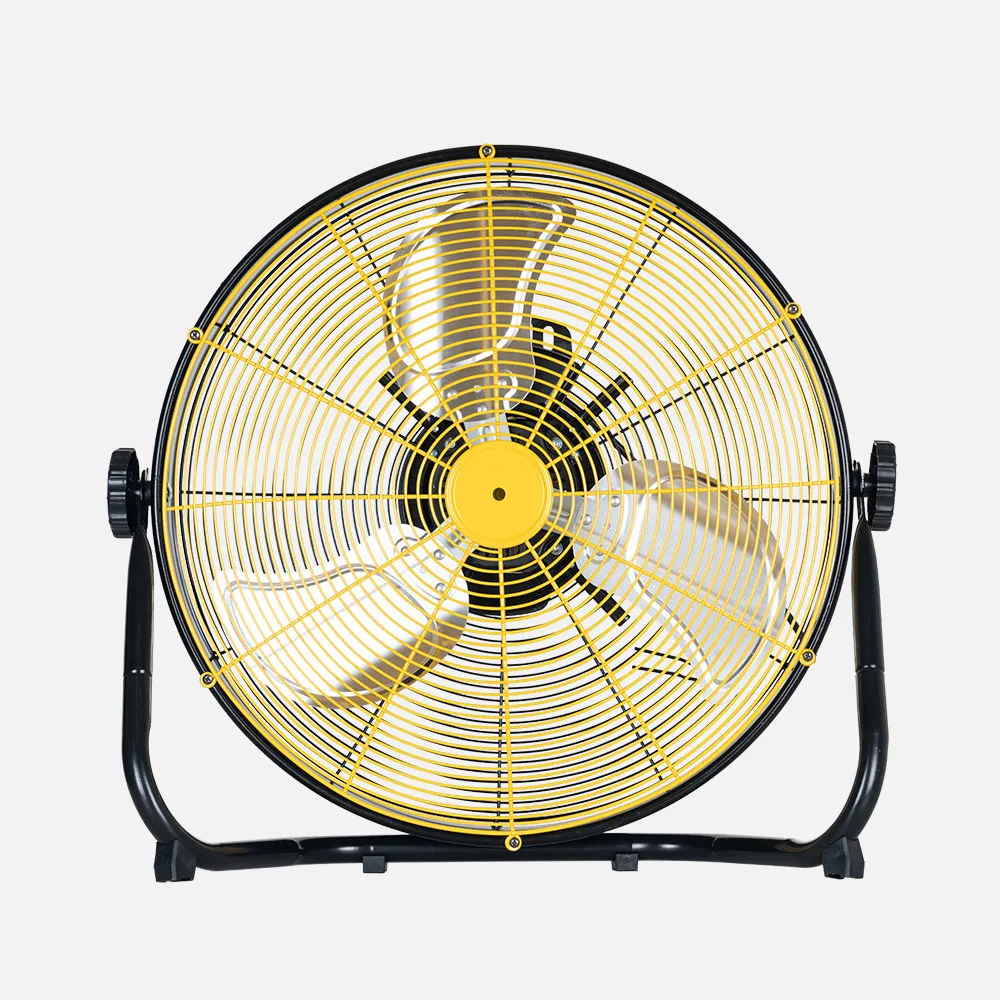 Ventilador Industrial Mapache 80w Negro/amarillo 3vel 3aspas Orientable 180º 48,5x51x19,5cm