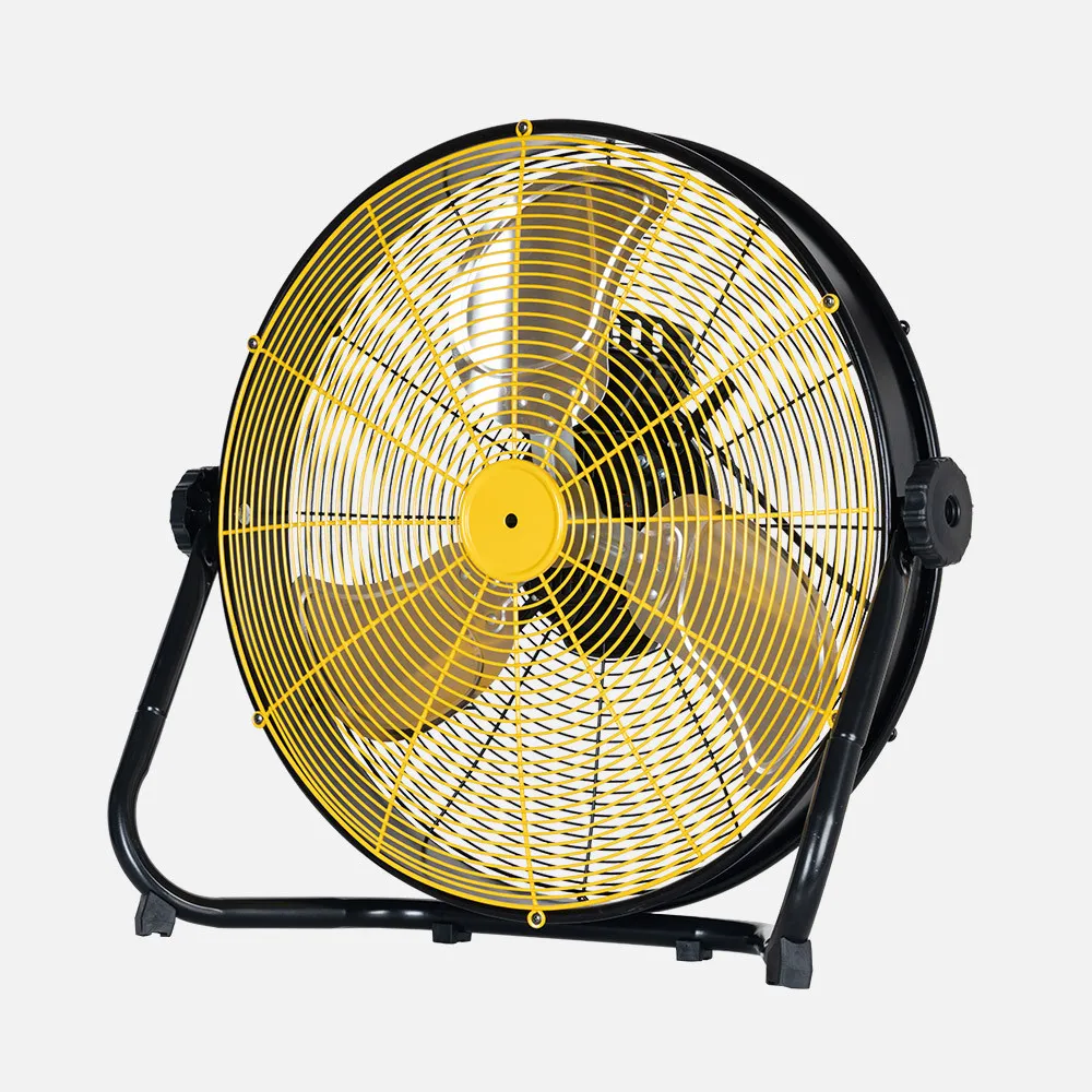 Ventilador Industrial Mapache 80w Negro/amarillo 3vel 3aspas Orientable 180º 48,5x51x19,5cm