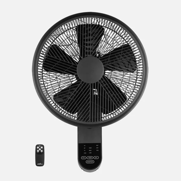 Fan Wall Aloha 50w Black 3vel 5asp C/remote Oscillating And Adjustable,temporiz.60x43x32cm