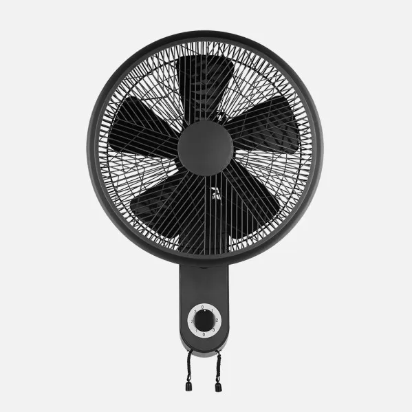 Ventilador Pared Alzir 50w Negro 3vel 5asp Oscilante y Orientable 60x43x32cm