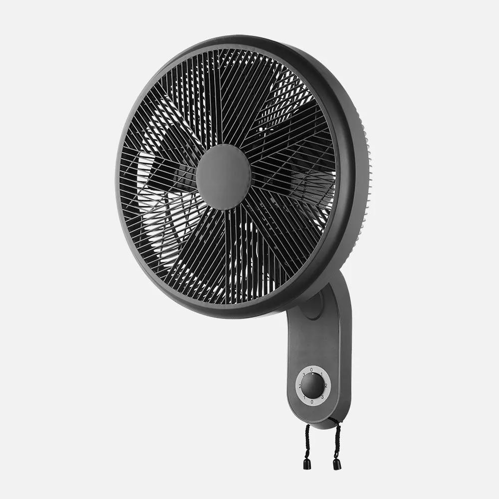 Ventilador Pared Alzir 50w Negro 3vel 5asp Oscilante y Orientable 60x43x32cm