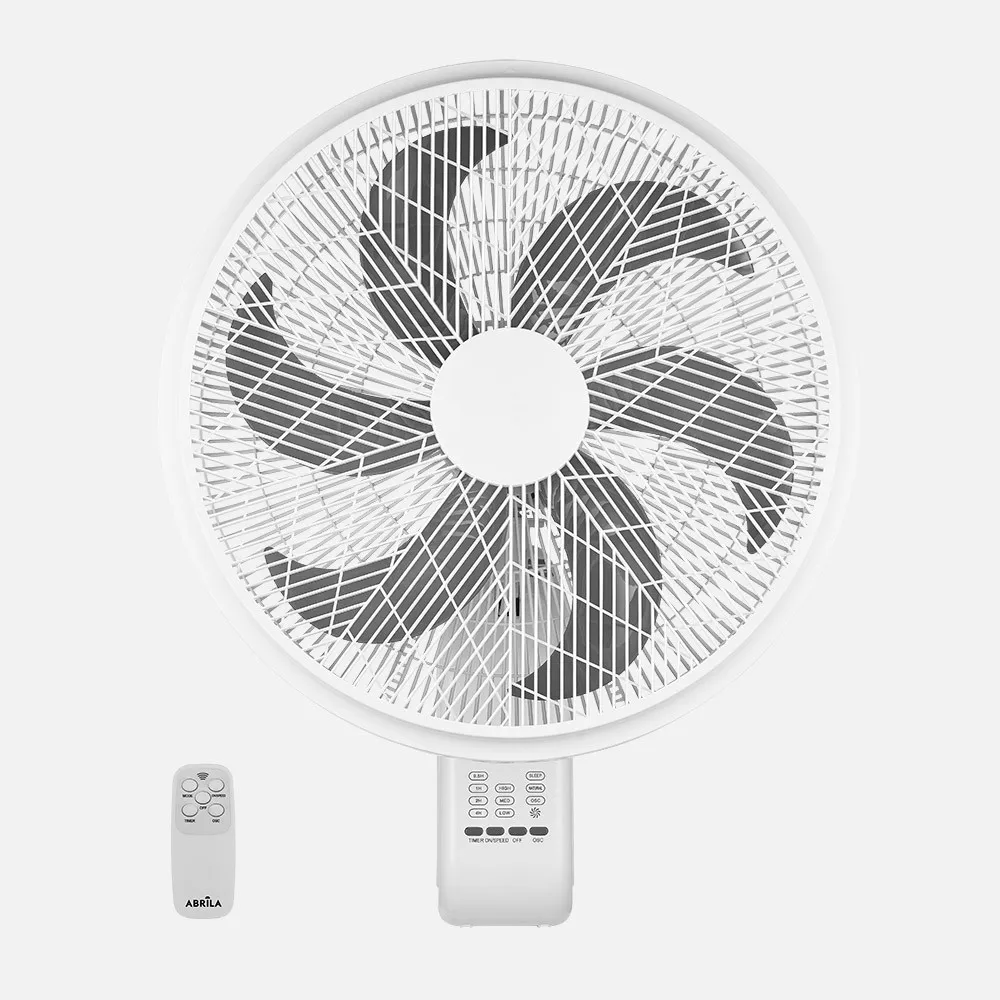 Ventilador Pared Alcora 75w Blanco 3vel 6asp C/remoto Oscilante Y Orientab.tempo.65x52x30cm