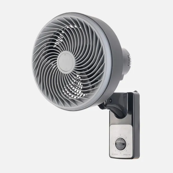 Ventilador Pared Aeolus 75w Negro/gris 3vel 5aspas 27d  Alta Velocidad Fijo Y Rotatorio Orientable 45,5x27x34cm