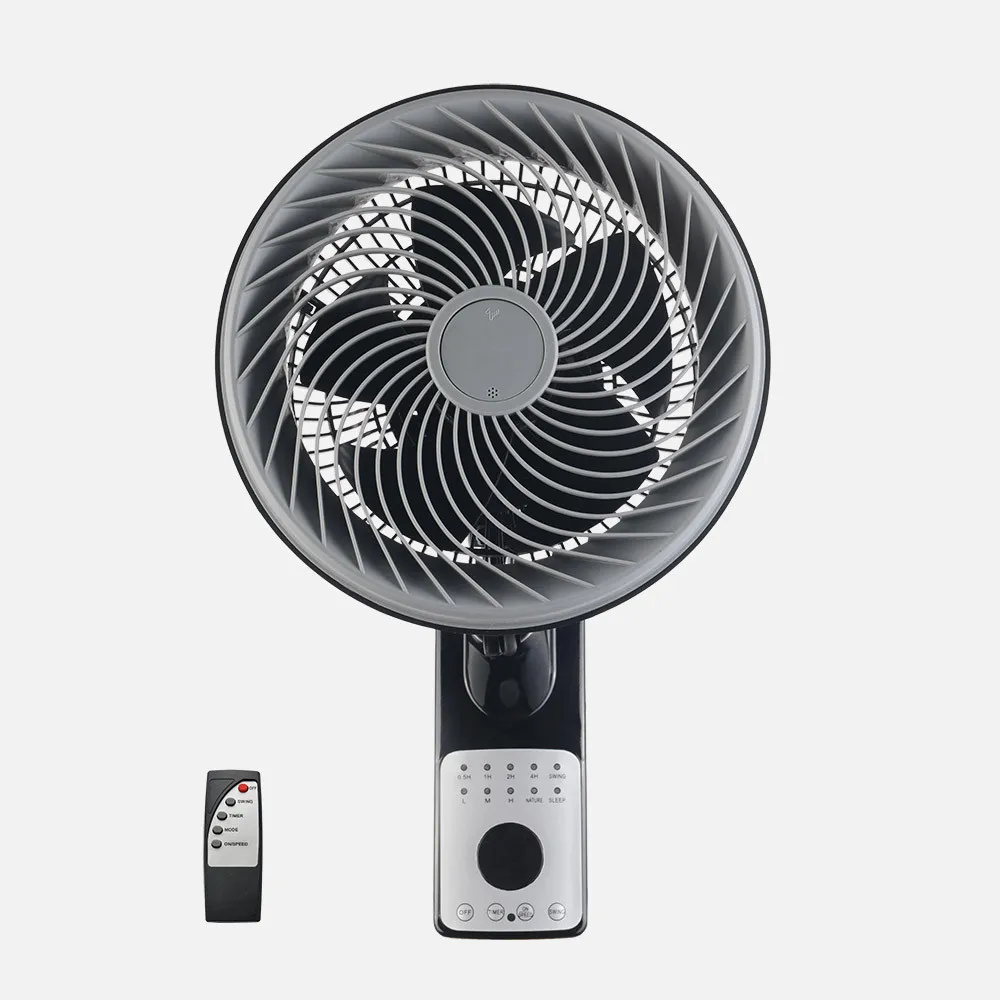 Ventilador Pared Aestus 75w Negro/gris 3vel 5asp C/remoto Alta Velocidad Fijo y Rotatorio Orientable 45,5x27x34cm