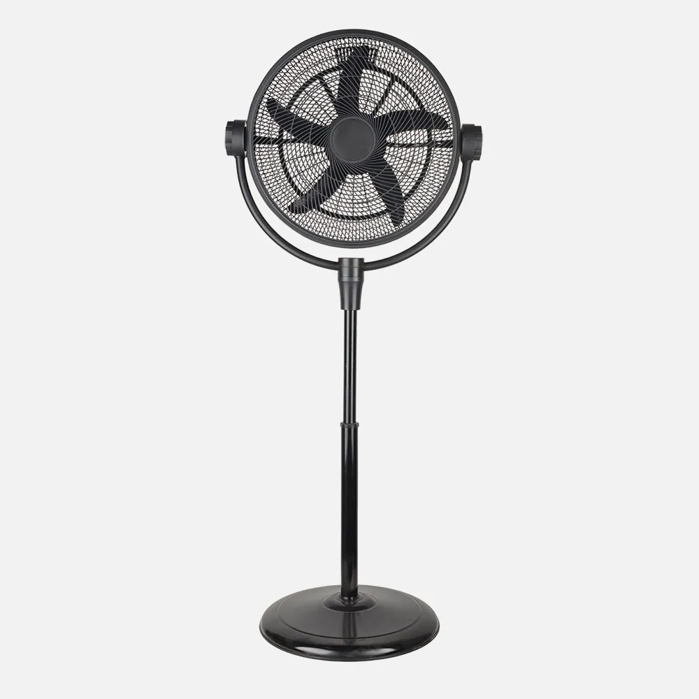  Ventilador Pie 3x1 Aifos Negro 3vel 90w 5aspas  Rotacion manual Suelo/pared/sobremesa Orientable Regx61x61cm 
