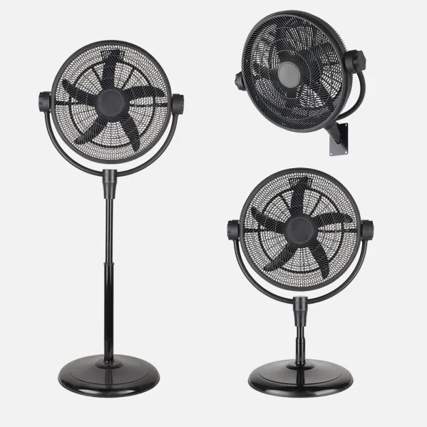 Fan Foot 3x1 Aifos Black 3vel 90w 5sails  manual Rotation Suelo/wall/table lamp Adjustable Regx61x61cm