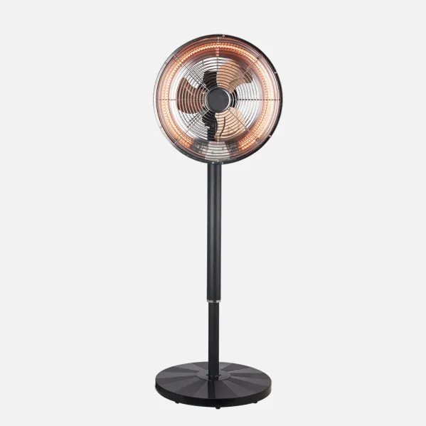 Ventilador Pie 2en1 Practico Negro Frio/calor 3asp 55w/1500w Remoto+protec.seg.temporizador,Regx35x35cm