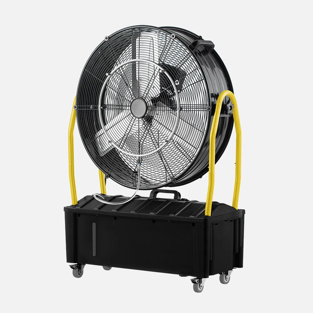 Ventilador Nebulizador Industrial Excalibur 300w Negro/amarillo 3aspas 3vel. 65d Tanque Agua 25l C/ruedas 101x71x30cm