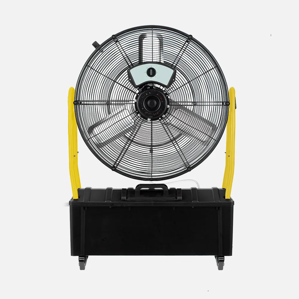 Ventilador Nebulizador Industrial Excalibur 300w Negro/amarillo 3aspas 3vel. 65d Tanque Agua 25l C/ruedas 101x71x30cm