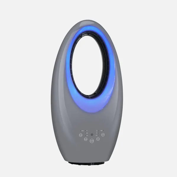 Ventilador Sin Aspas Canales Gris 50w 3velocidades Oscilante 4col.led Tactil C/remoto Y Temporizador 57,5x29x17cm