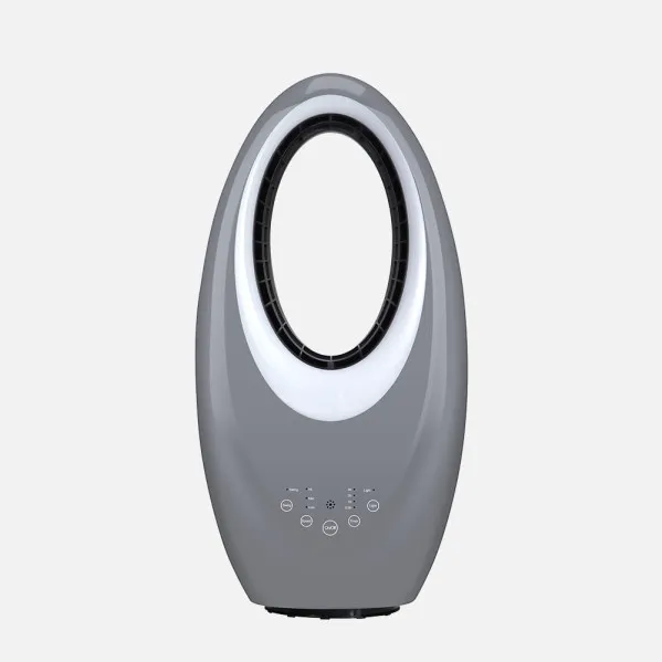 Ventilador Sin Aspas Canales Gris 50w 3velocidades Oscilante 4col.led Tactil C/remoto Y Temporizador 57,5x29x17cm