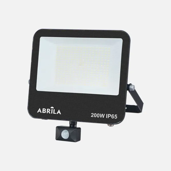 Floodlight C/sensor Boiro 200w 6500k Black 20000lm  Led Smd Ip65 Adjustable 32x29x6,5cm