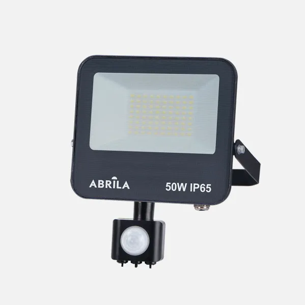 Floodlight C/sensor Boiro 50w 6500k Black 5000lm Led  Smd Ip65 Adjustable 22x19x6cm
