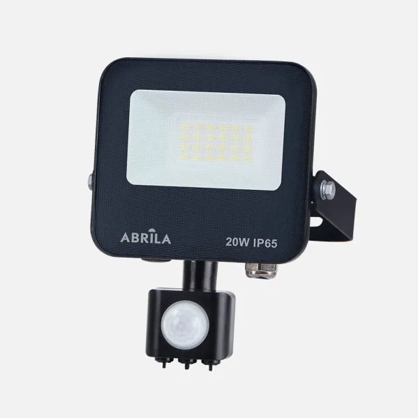 Floodlight C/sensor Boiro 20w 6500k Neg 2000l Led   Smd Ip65 Adjustable 16,5x12x6cm