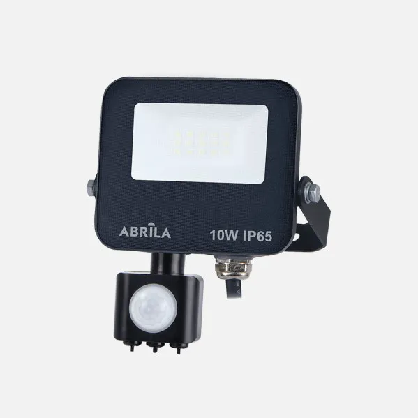 Floodlight C/sensor Boiro 10w 6500k Black 1000l Led   Smd Ip65 Adjustable 15x11x6cm